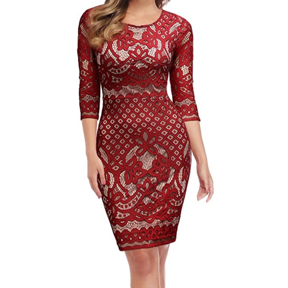 Red Lace Cocktail Dress